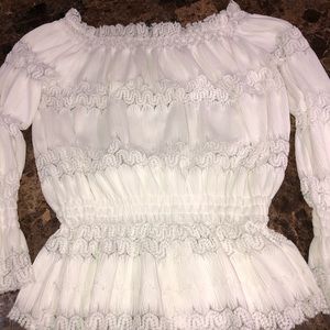 Off the shoulder white top